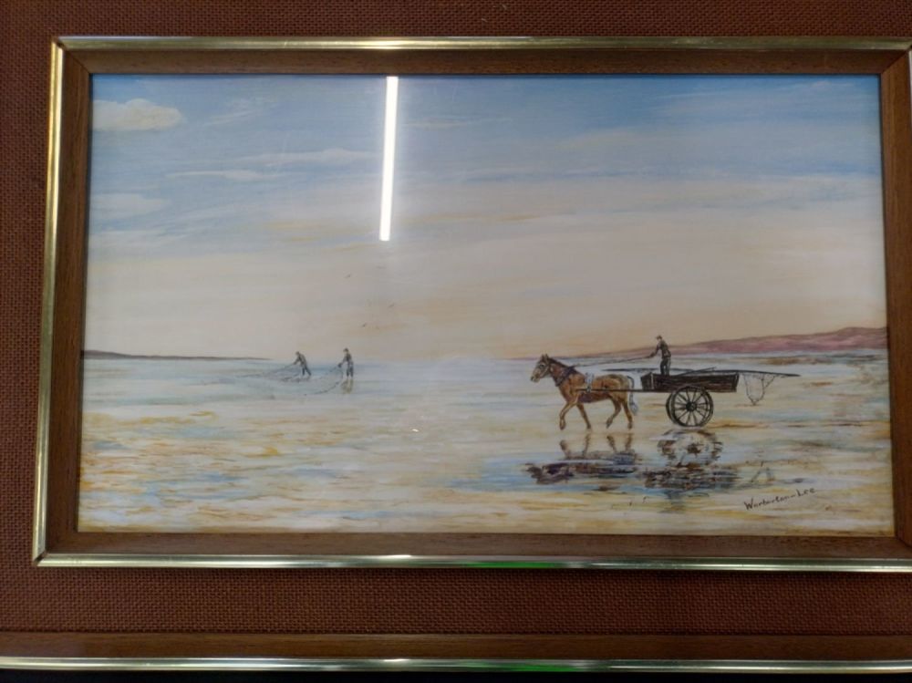 Lot 172: Acrylic painting titled Shrimpers at silverdale, signed by...
