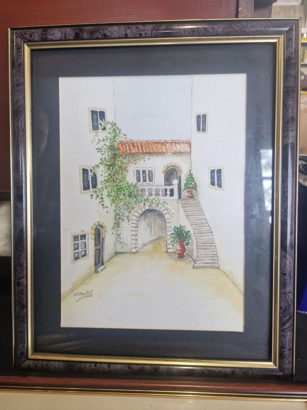 Lot 191: A vintage water colour by DA Maestri and...