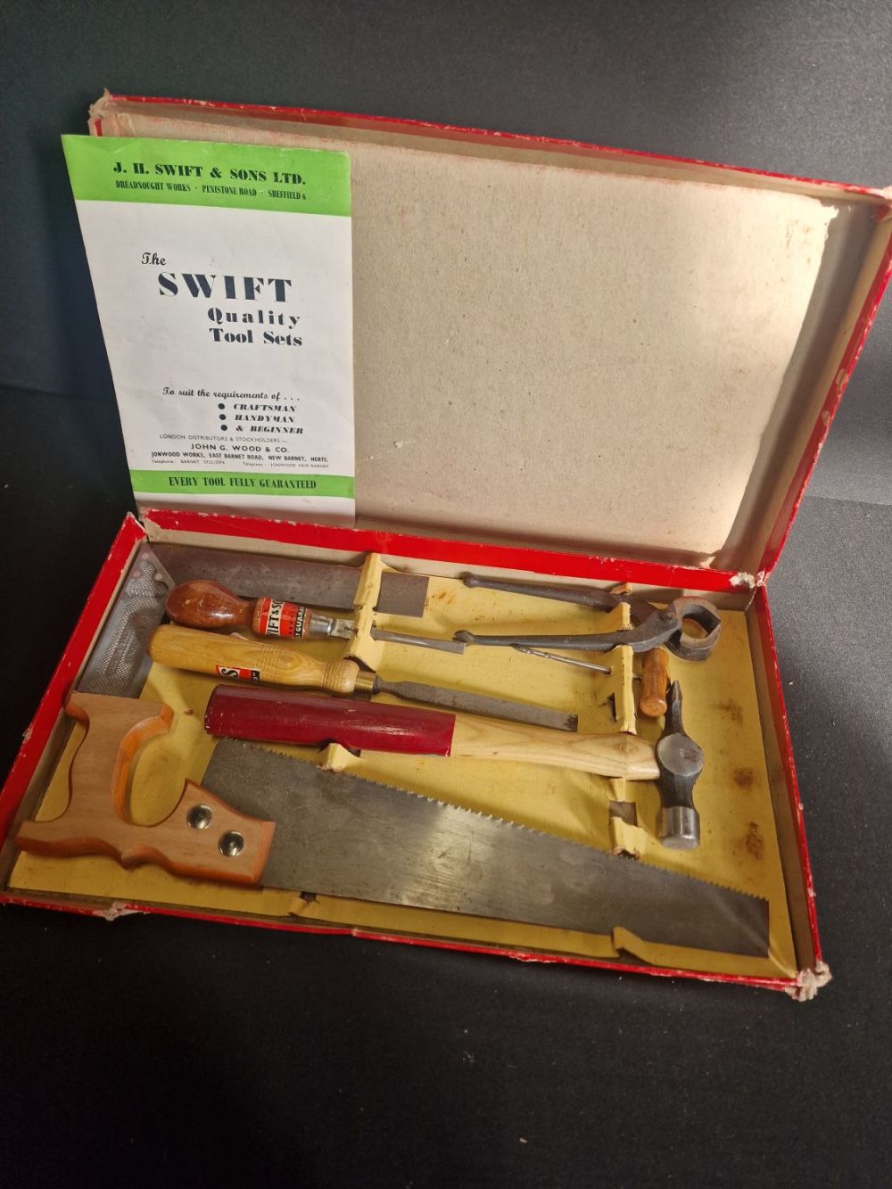 Lot 221: Vintage 'The Swift quality tools set by John...