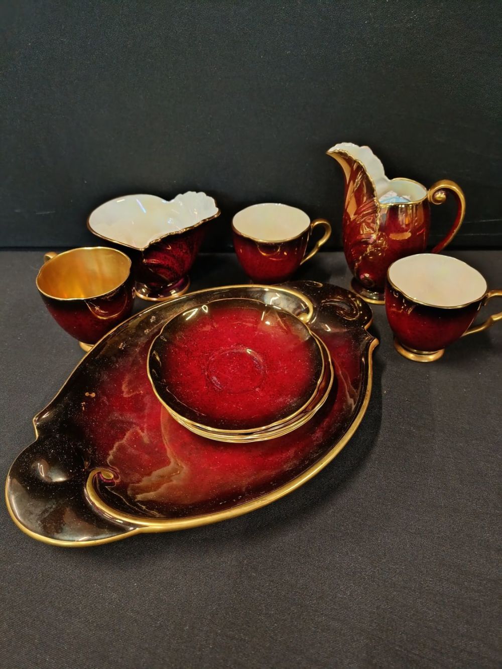 Lot 227: Carlton ware ,9 pieces 3x cups, saucers,milk jug...