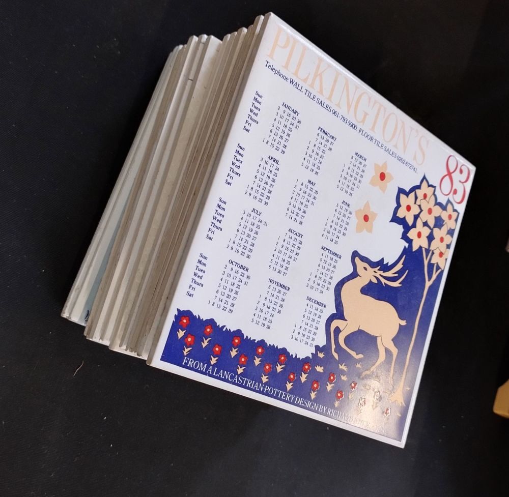 Lot 240: Selection of 15 decorated tiles, from 83-92, featuring...