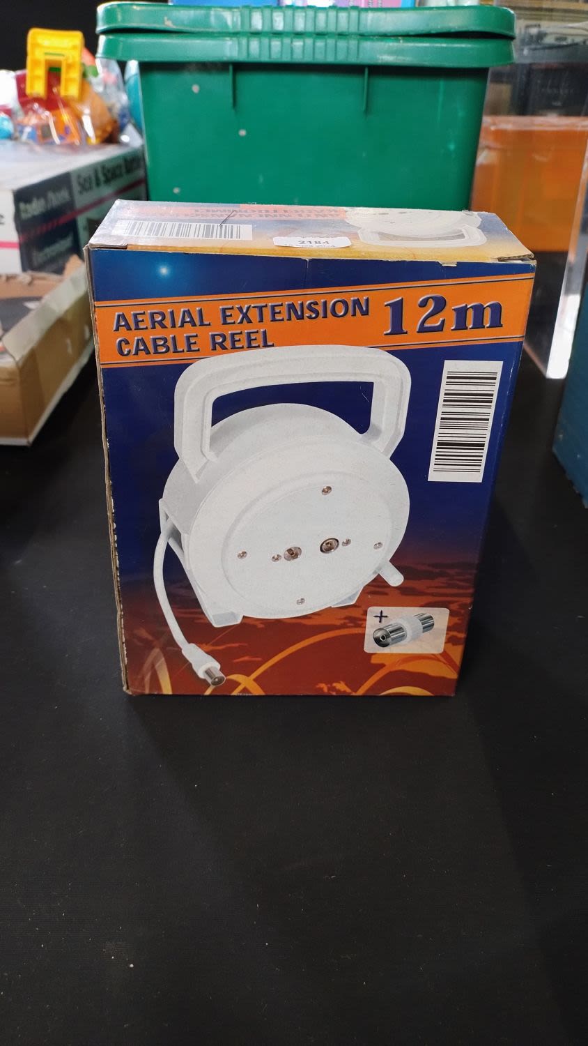 Lot 256: Boxed 12 meter Ariel extension cable reel