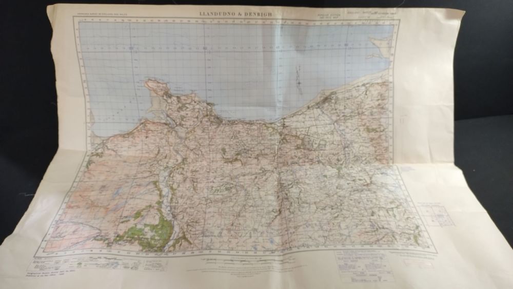 Lot 298: LLANDUDNO & DENBIGH Popular Edition One-Inch Map War...