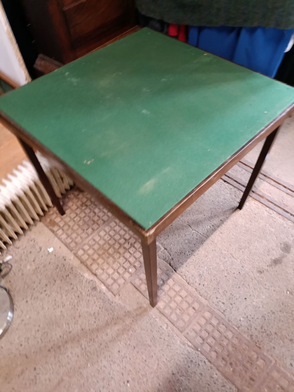 Lot 315: A large felt topped gaming table with fold...