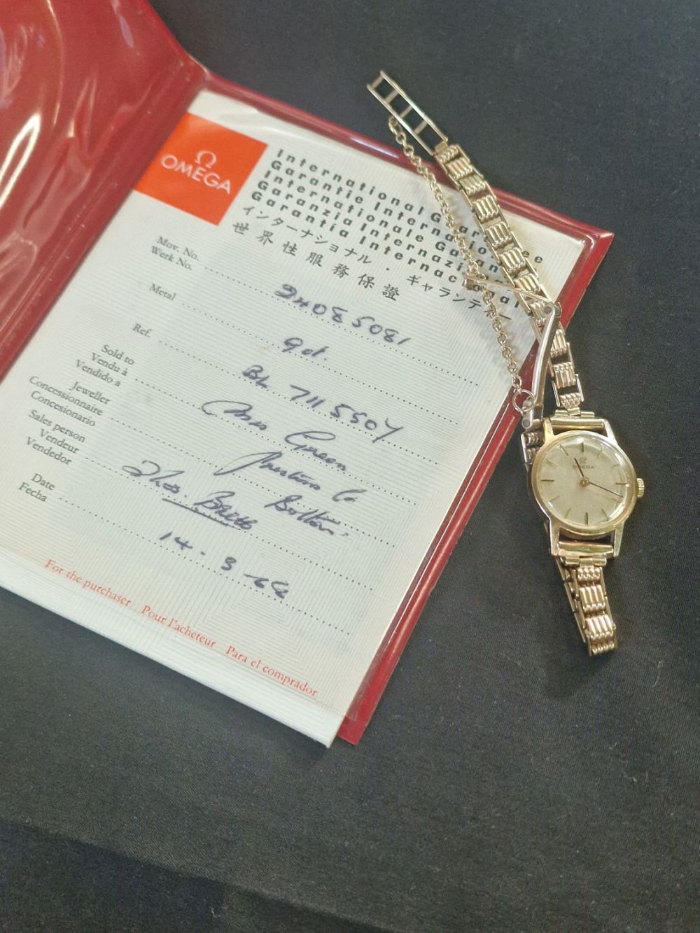 Lot 342: Ladies cocktail OMEGA watch model 2408 5081. 9ct...