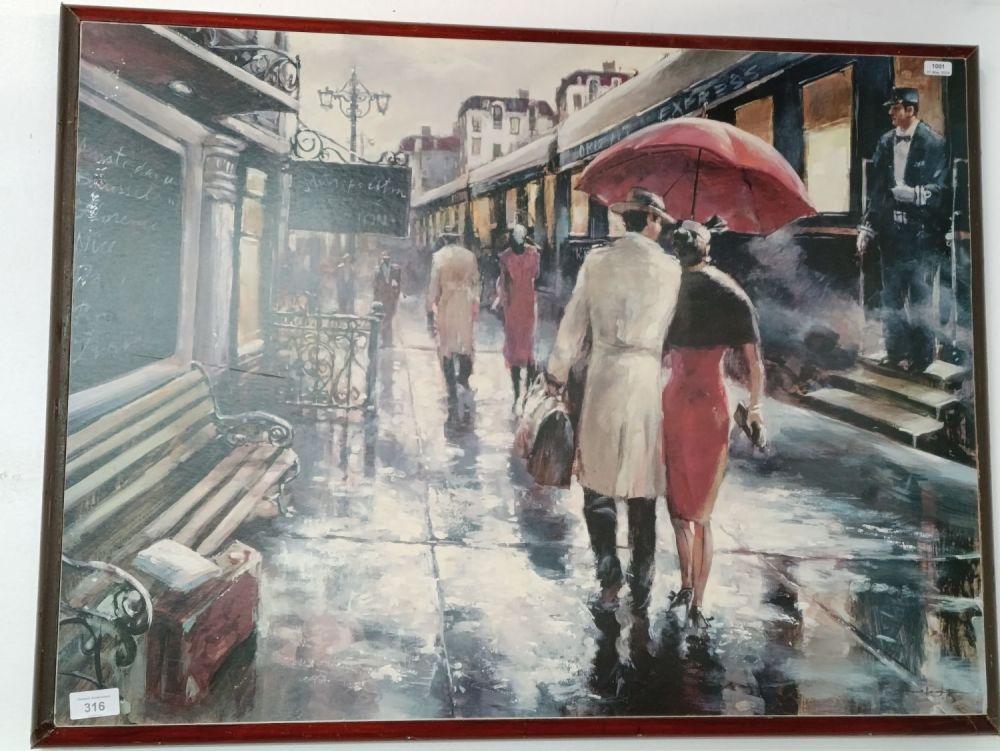 Lot 392: Canvas style Decograph of a french metropolitan station...