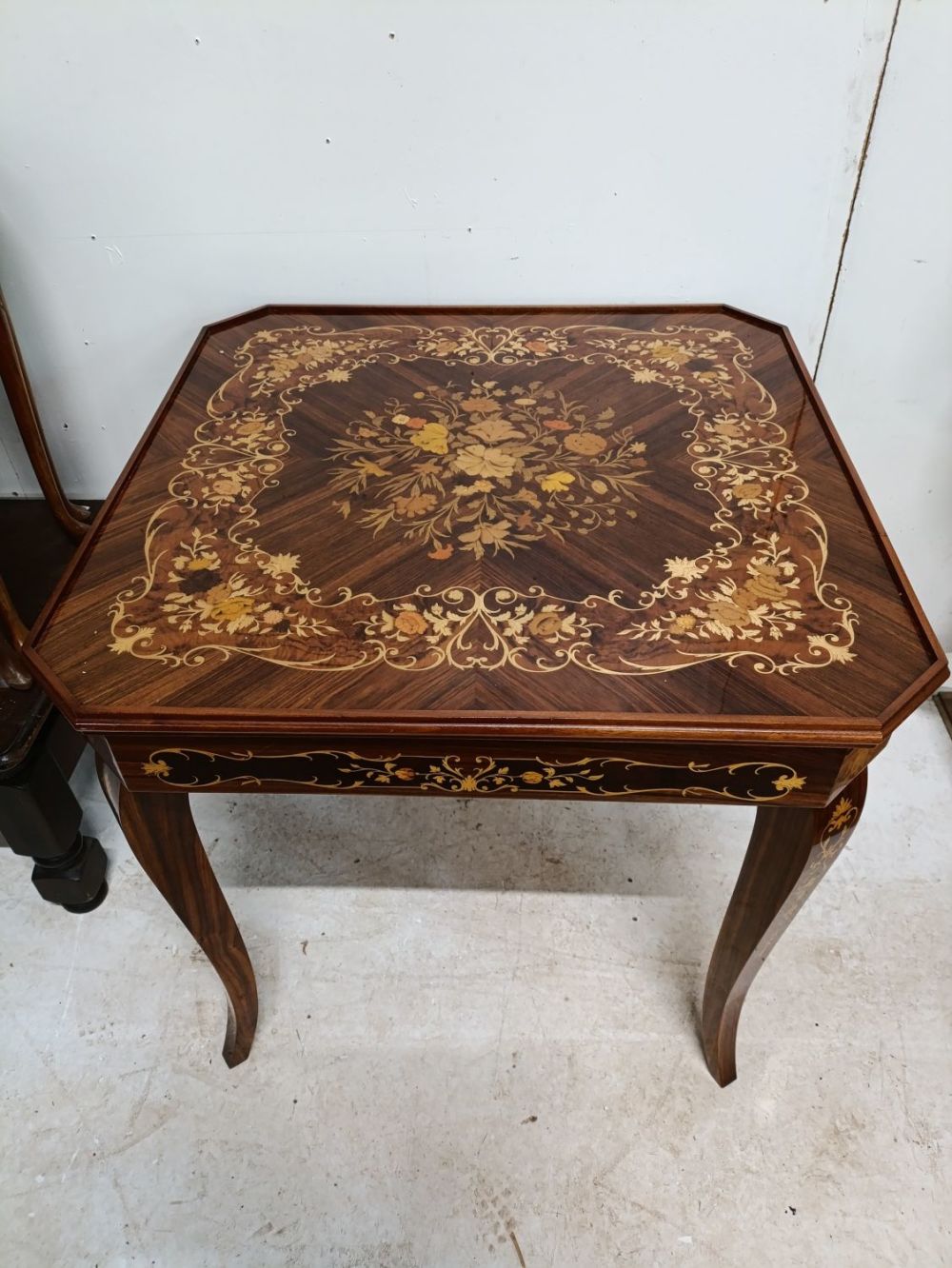 Lot 395: Italian Harlequin inlaid Marquetry Games Table in excellent...