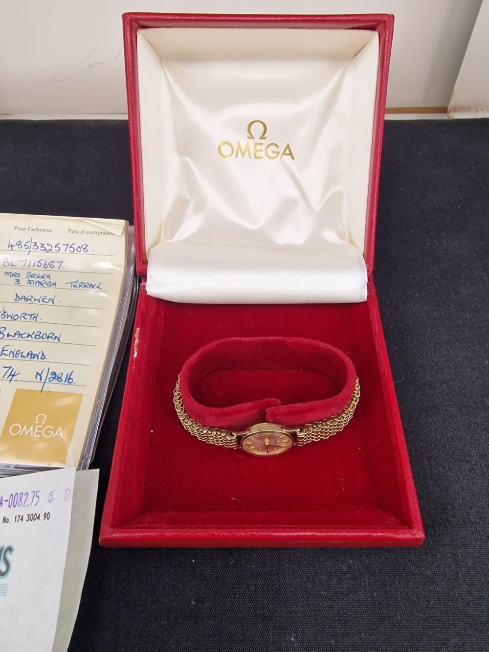 Lot 409: A ladies OMEGA 9ct yellow gold cocktail watch....