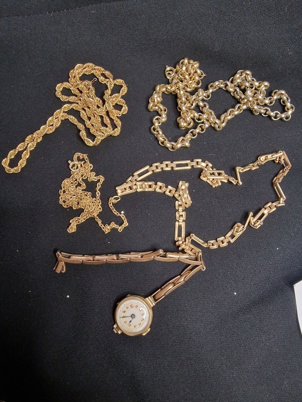Lot 415: A.collection of rolled.gold and gold plated chains and...