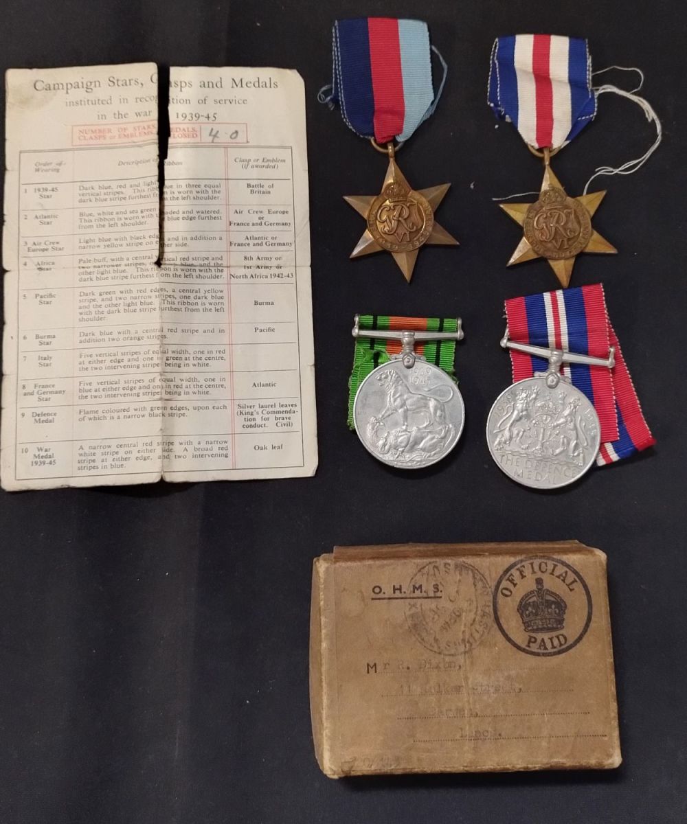 Lot 425: Three medals one is the 1939-45 star with...