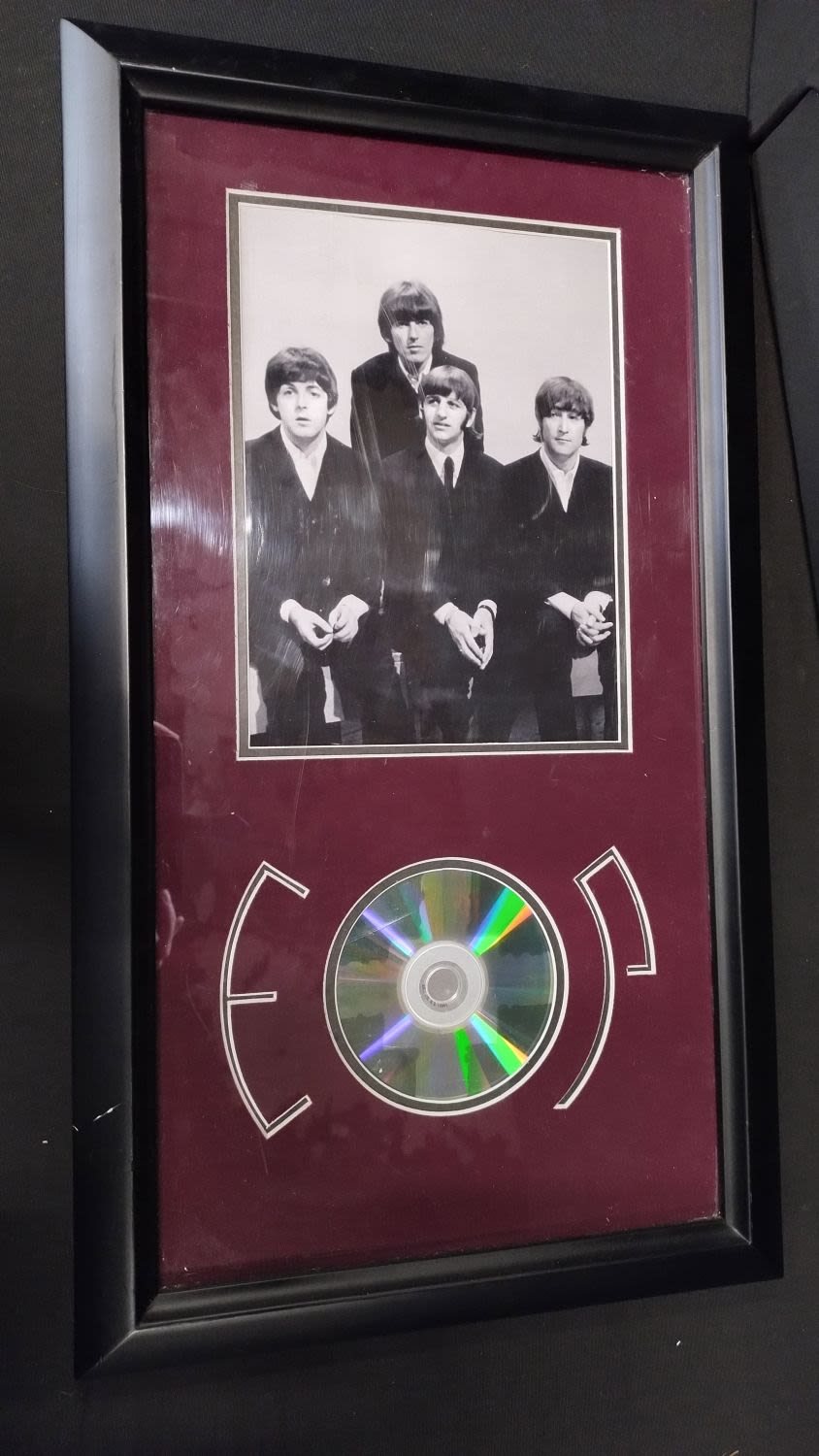 Lot 433: A tall The Beatles framed picture with a...