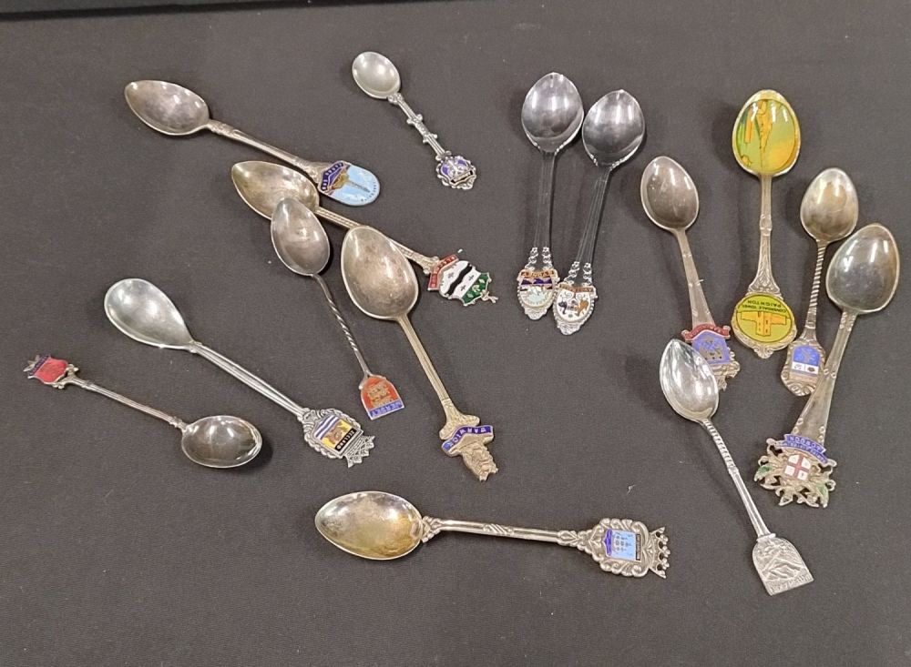 Lot 445: Selection of mixed collectors spoons, EPNS and continental...
