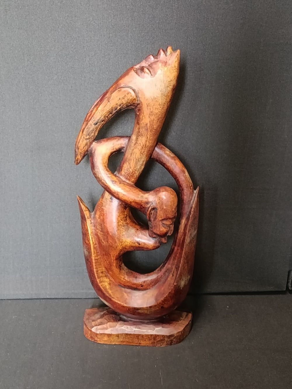 Lot 457: Hand carved African fruit wood sculpture of a...