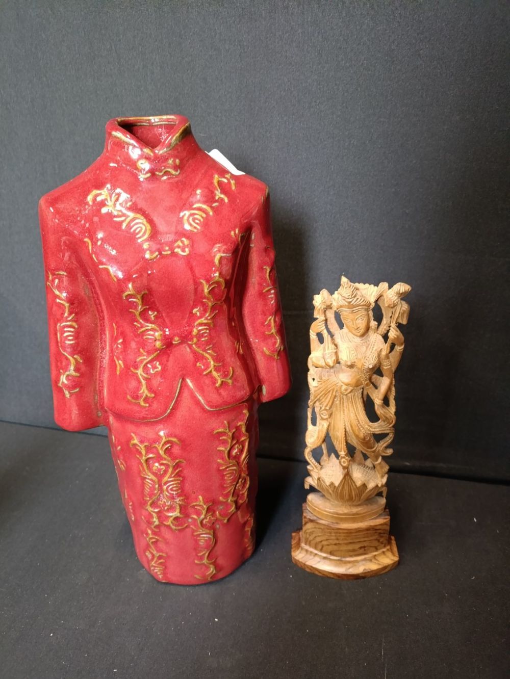 Lot 473: World Market Red, Brown and Gold Chinese Costume...