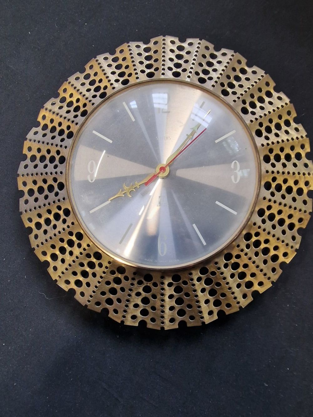 Lot 493: Vintage Smiths Timecal Wall Clock - 1970s sunburst
