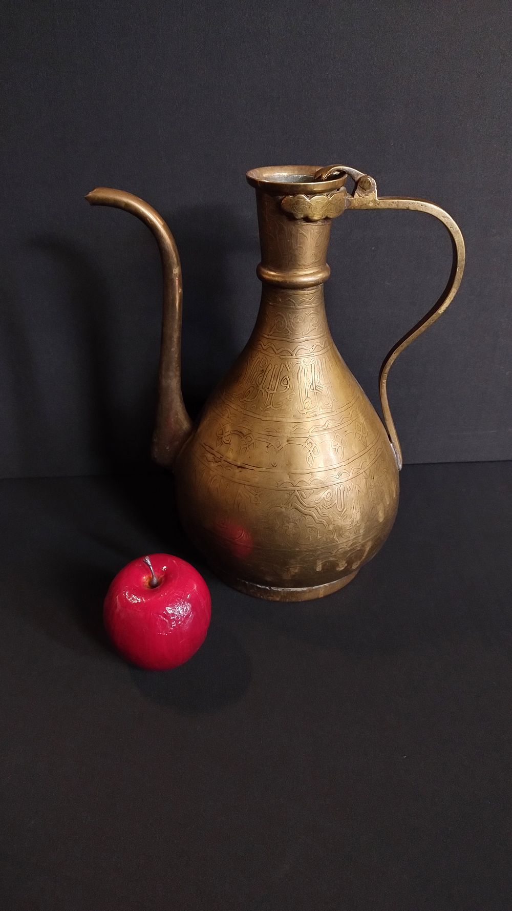 Lot 394: Indian brass coffee jug