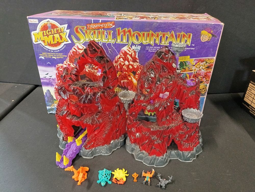 Lot 208: Vintage Mighty Max Skull Mountain toy set