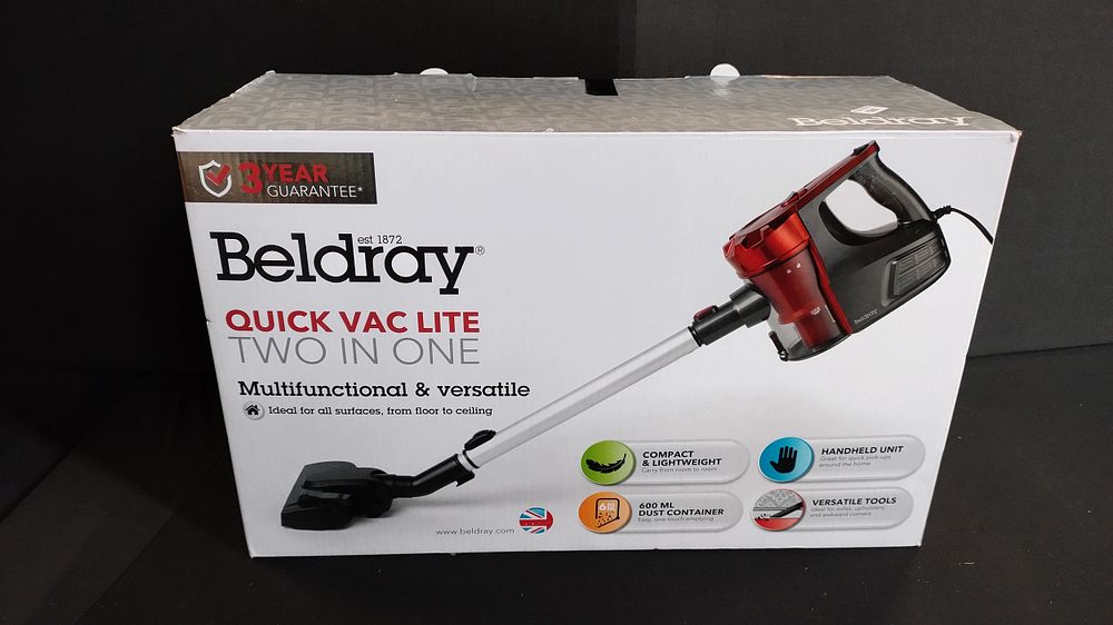 Lot 221: Beldray quick vac lite in metallic red with...