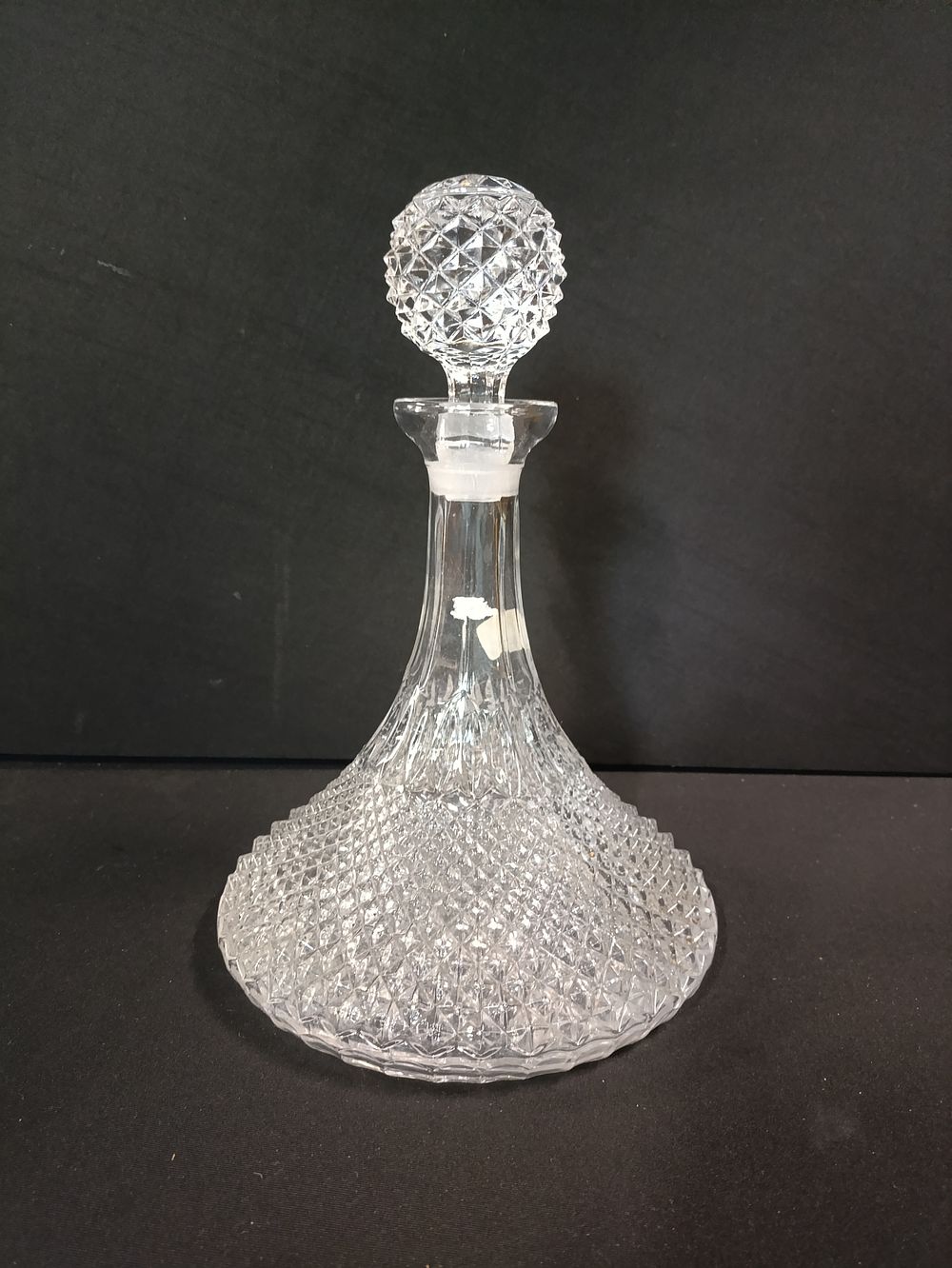 Lot 245: Cut crystal ship decanter approx. 28cm tall