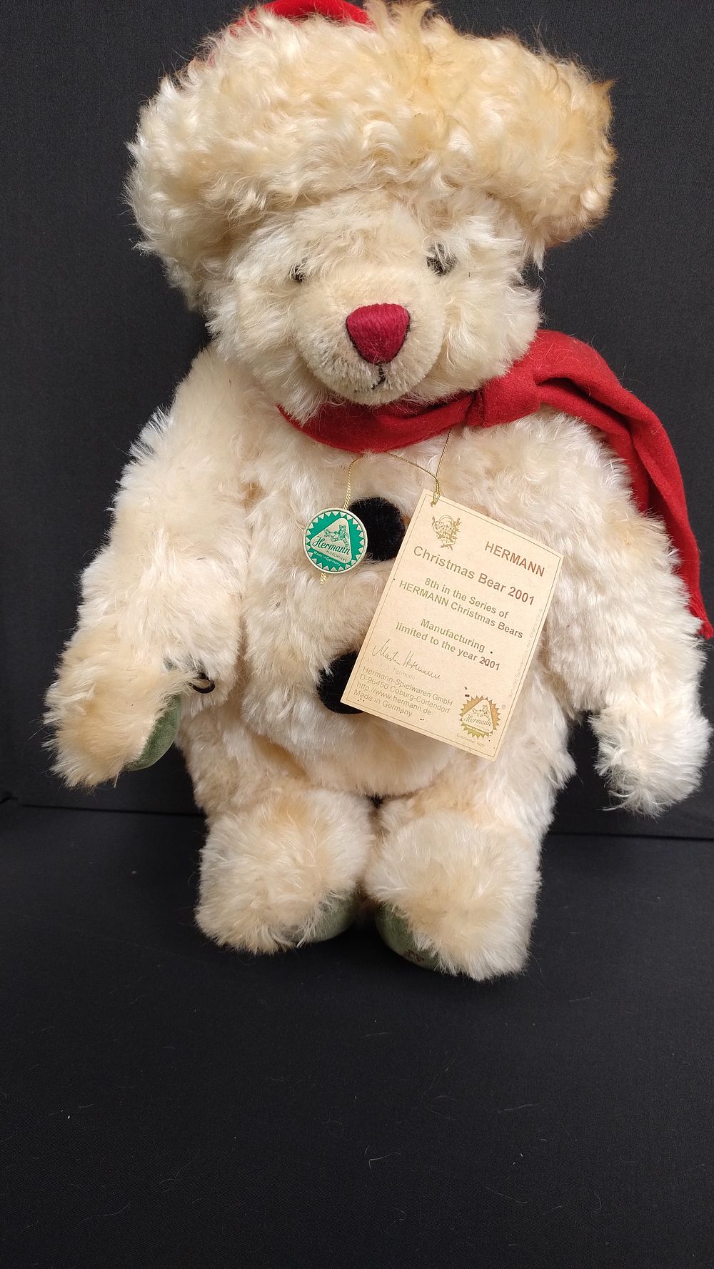 Lot 303: Hermann Teddy Bear 2001 Snowman Christmas Bear Great...