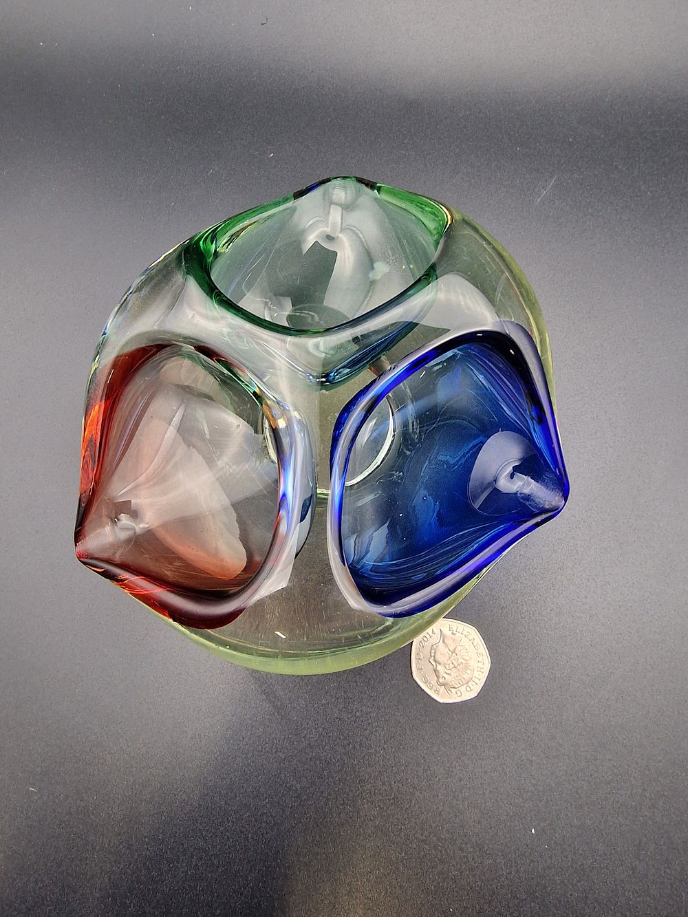 Lot 314: A vintage murano trinket dish / Ash try...
