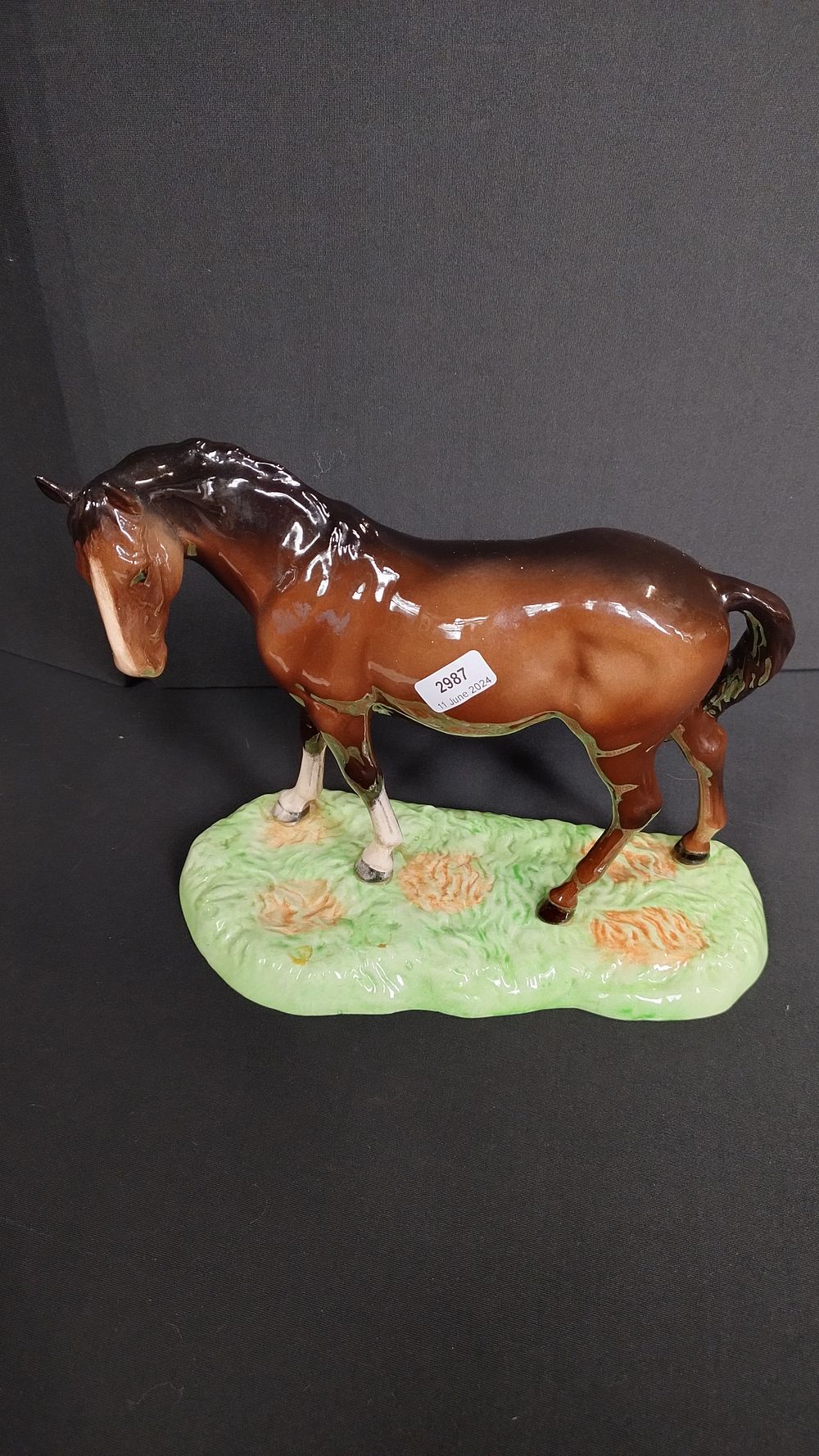 Lot 355: Beswick brown horse on base