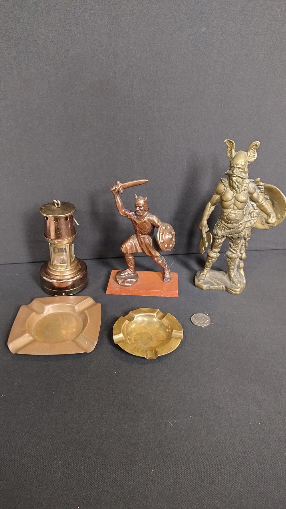 Lot 411: Selection of brass and copper items, including a...