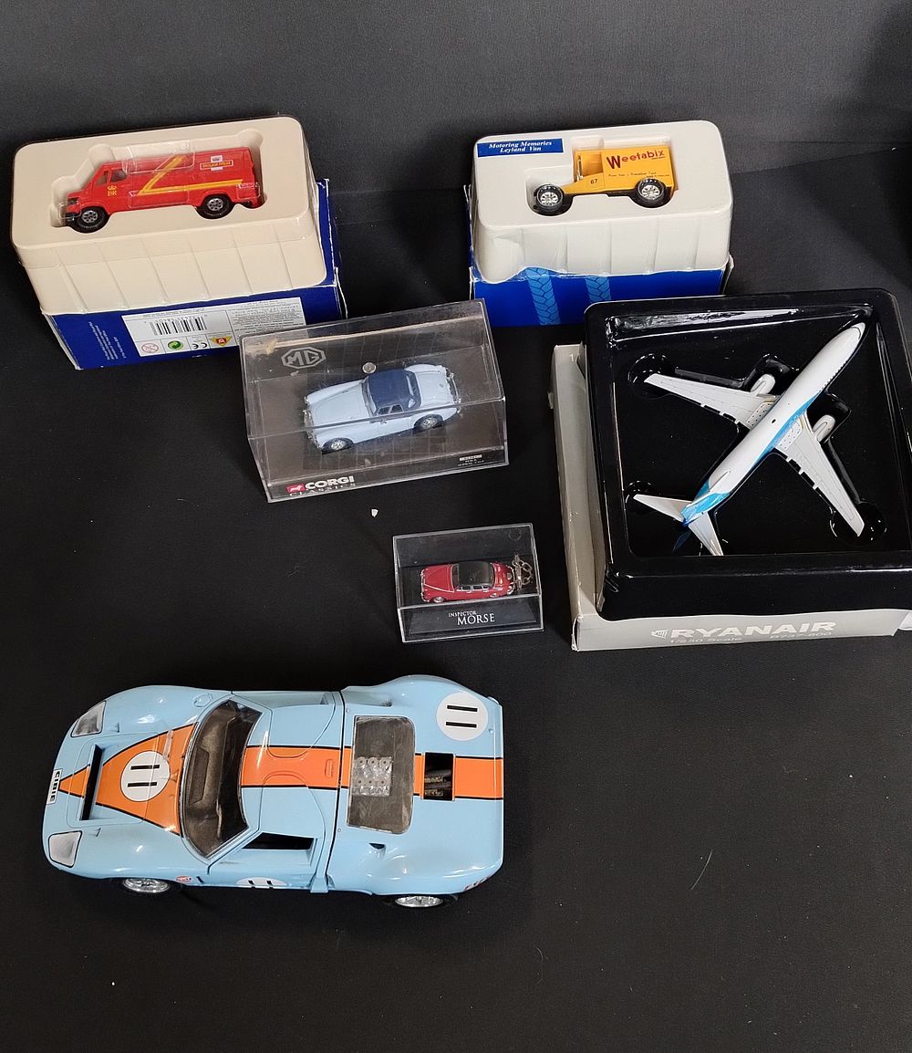 Lot 462: Corgi diecast cars and vans, ford GT, Ryanair...