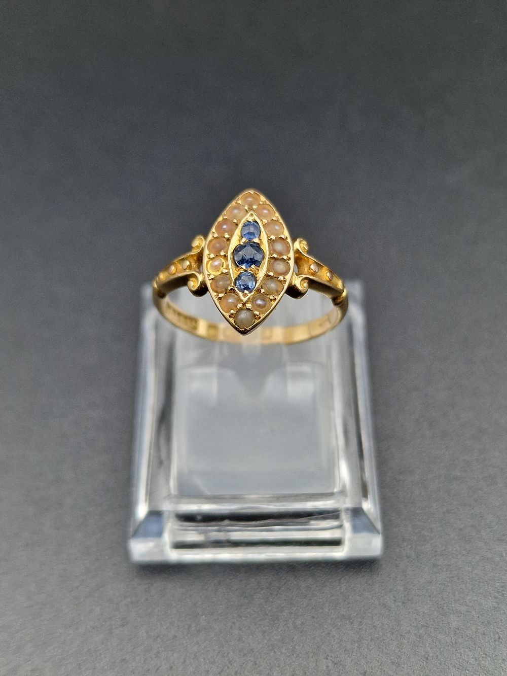 Lot 480: A stunning ladies 18ct gold simulated sapphire and...
