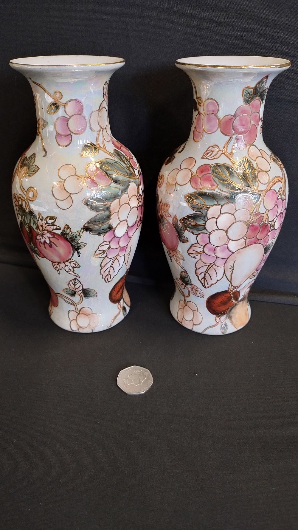 Lot 119: Two Chinese luster vases measures 22 x 11...
