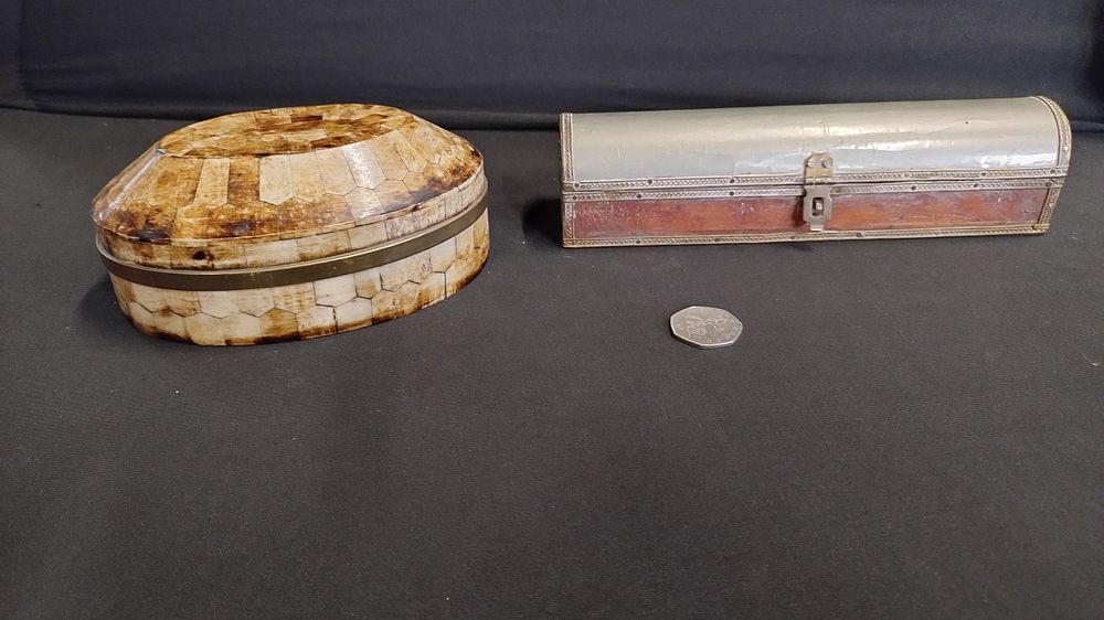Lot 154: stunning 1950s Moroccan Moorish matchstick box holder inlaid...