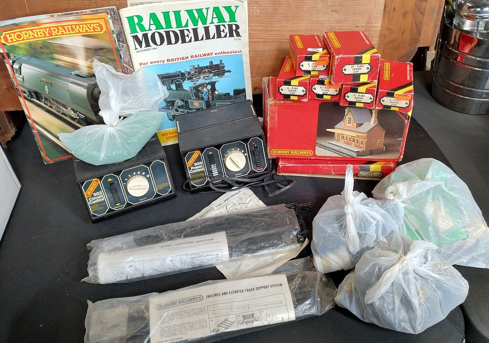 Lot 166: Collection of Hornby Railways accessories and power supply,...
