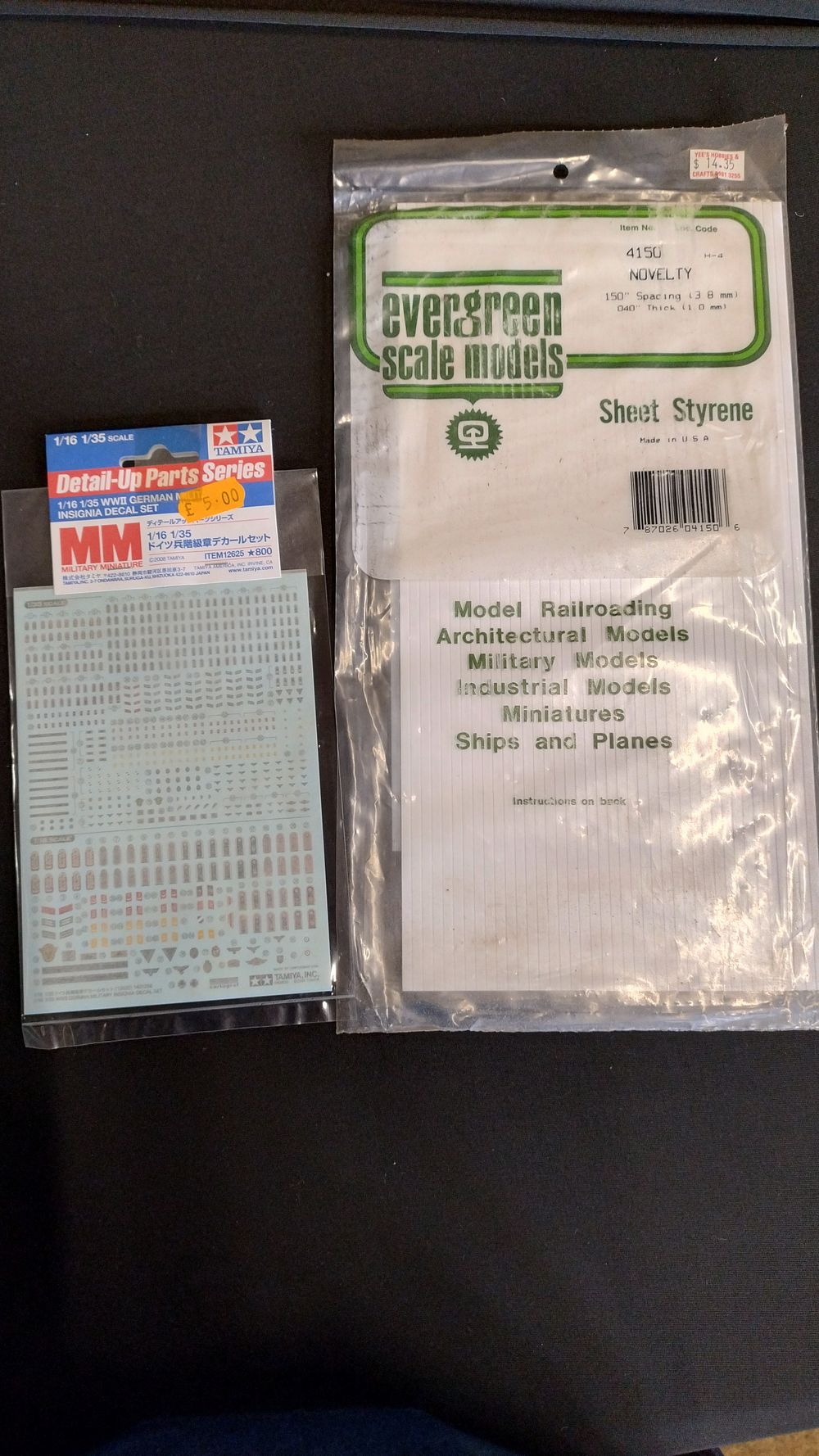 Lot 196: Evergreen scale models4150 Novelty, 150"Spacing (3.8 mm) 040"...