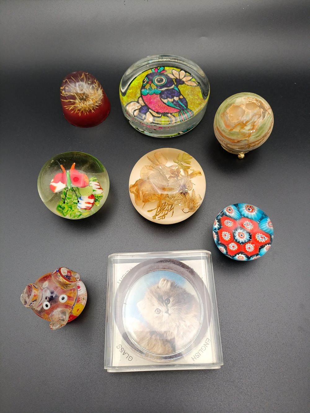 Lot 240: Collection of vintage paperweights