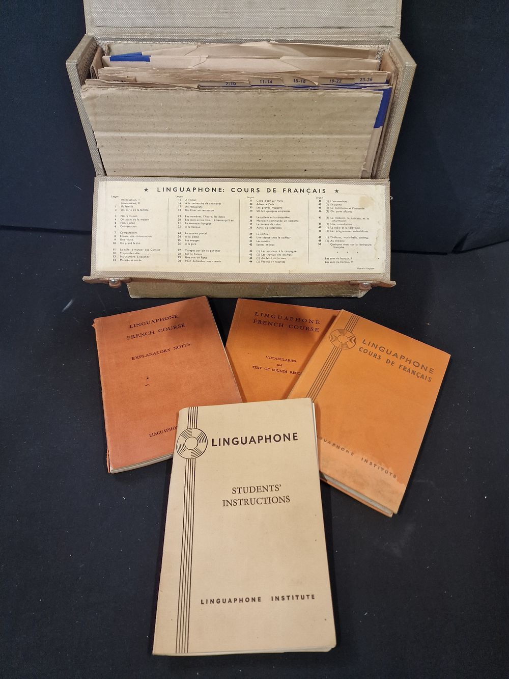 Lot 257: A vintage linguaphone course in French. Comes with...