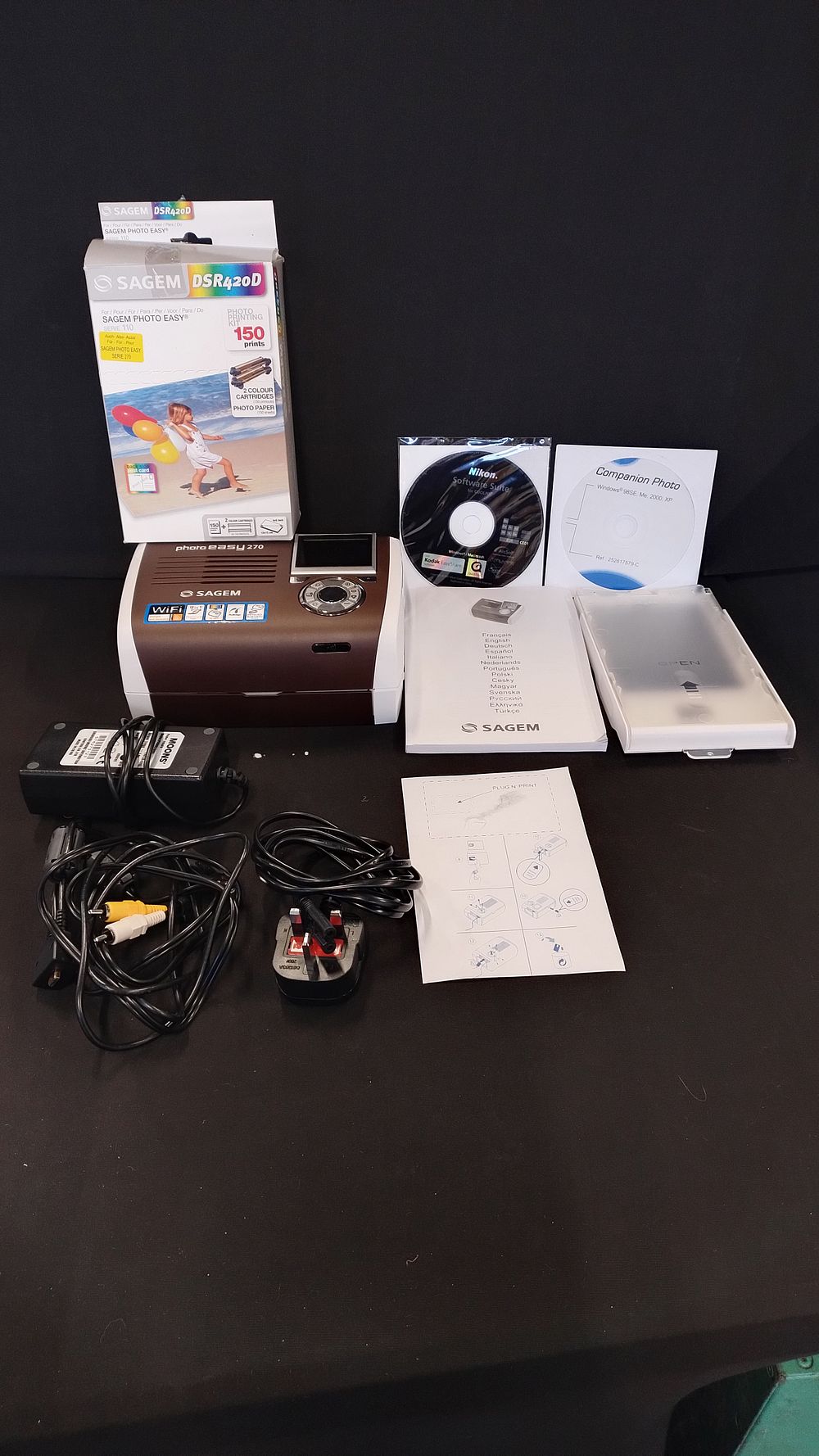Lot 288: Sagem plug and play photo printer with printer...