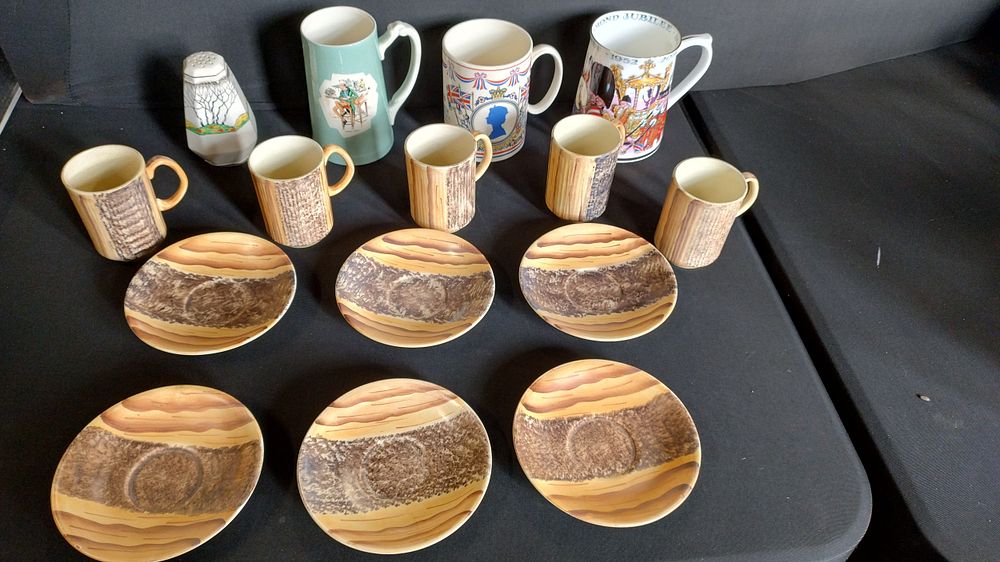 Lot 340: 2 Jubilee Commeratative cups, Uriah Heep cup, Crown...