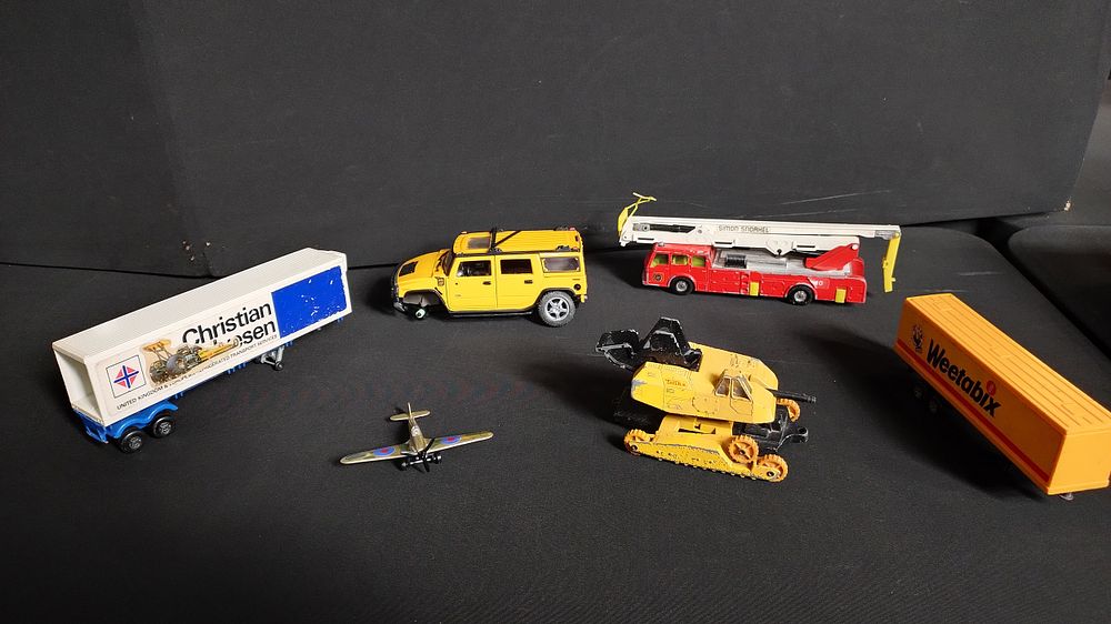 Lot 476: Tonka, corgi, Maisto, vehicles,Hummer, Hurricane plane,fire engine and...