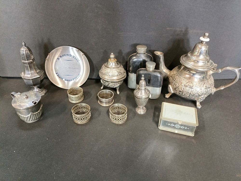 Lot 83: Selection of mixed metal items including walker and...