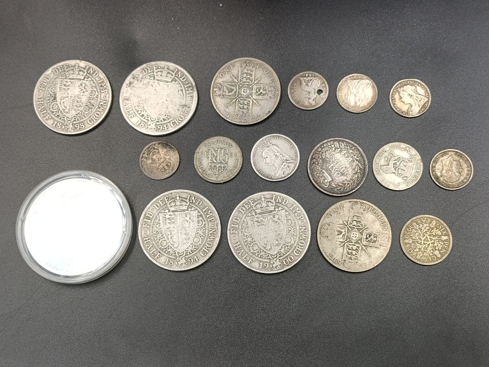 Lot 99: Collection of 17 silver coins dated between 1840...