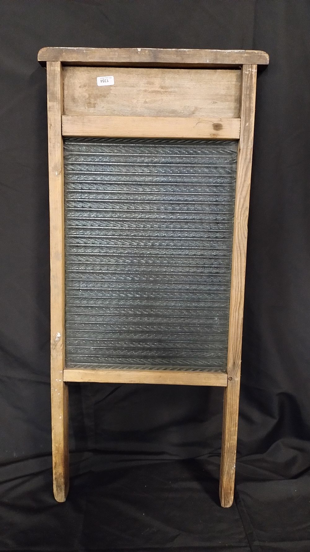 Lot 112: Vintage glass washboard measures approx 28.5 x 13.5