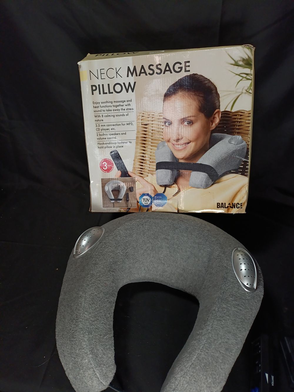 Lot 260: Balance neck massage pillow with built in speakers,...