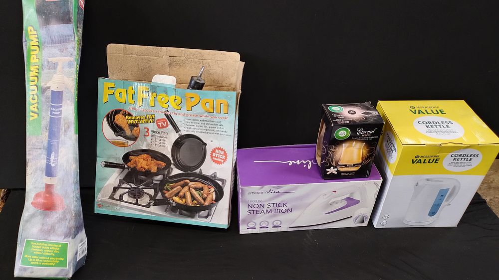 Lot 265: Various household items including streamline iron, kettle and...