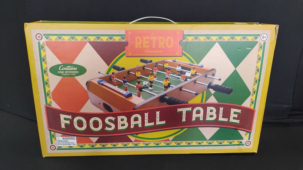 Lot 323: Brand new tabletop Foosball table in box