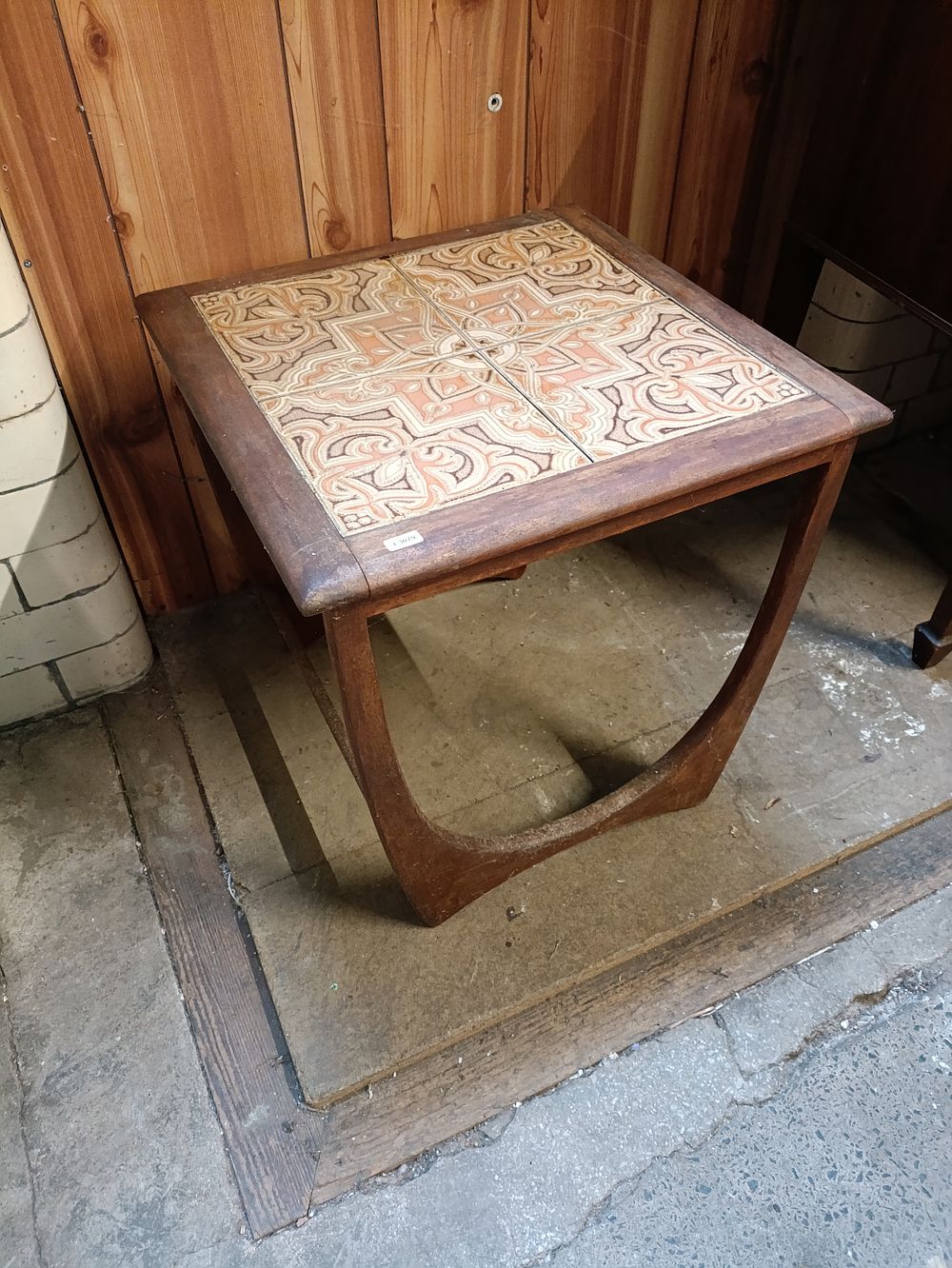 Lot 381: Mid century G Plan tiled coffee table approximately...