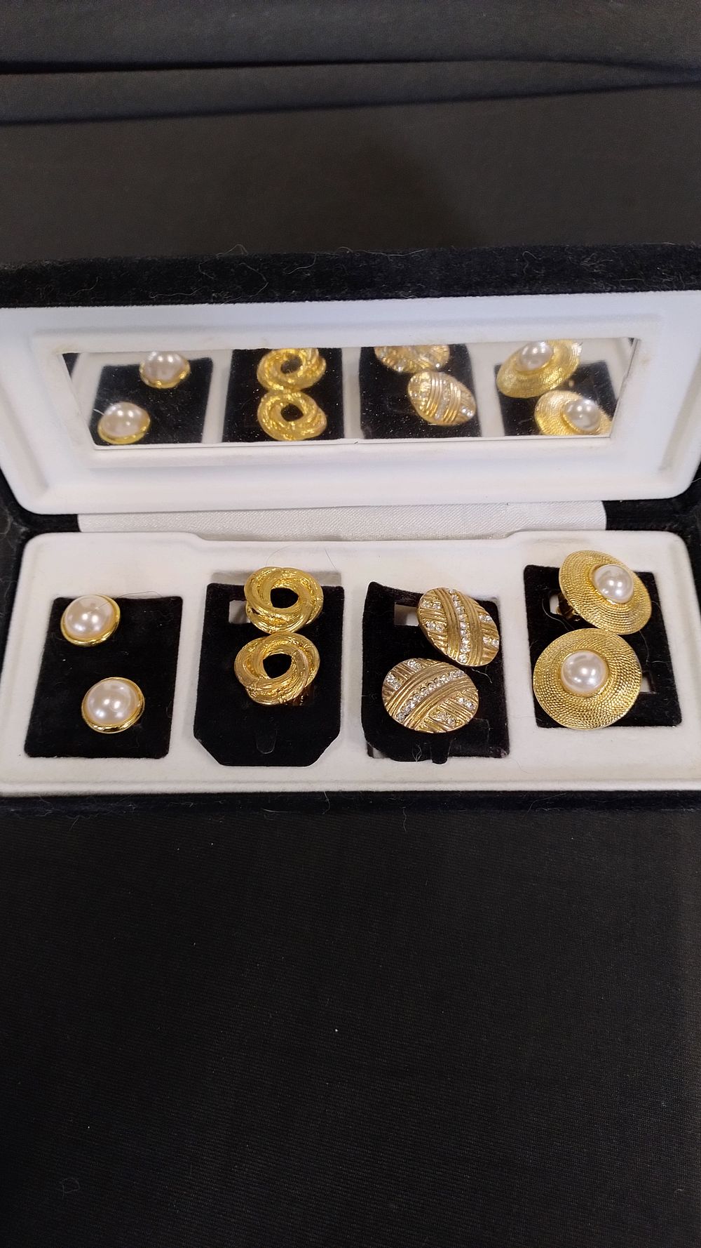 Lot 476: Selection of cufflinks,earrings, and a ring watch