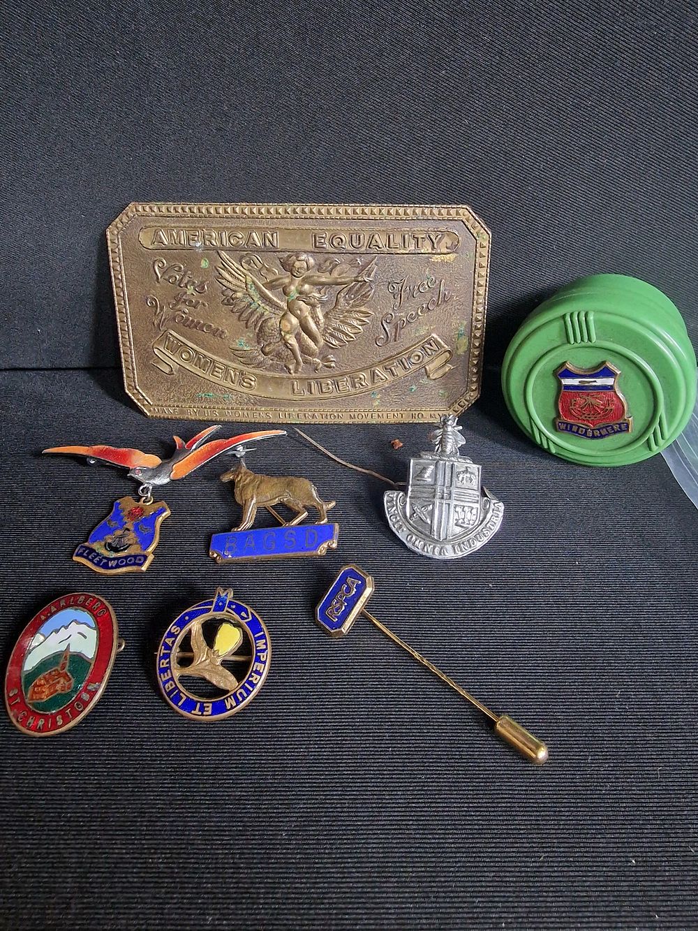 Lot 153: Vintage Collectable Badges, Pins and Belt Buckle