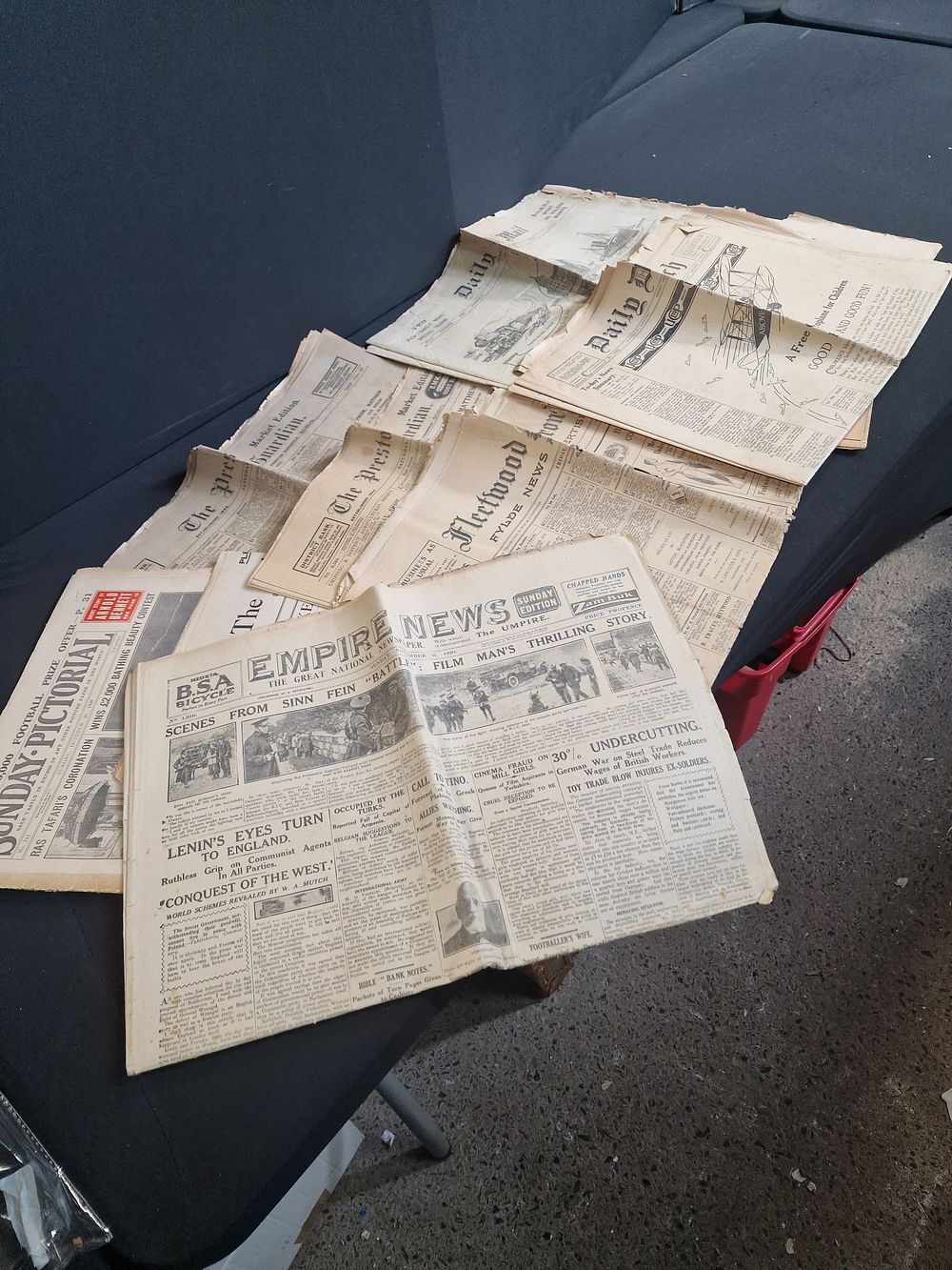 Lot 206: Selection of Vintage Newspapers from 1920's Inc Preston Guardian, Fleetwood Chronicle, Daily Mail, Daily Dispatch and More.