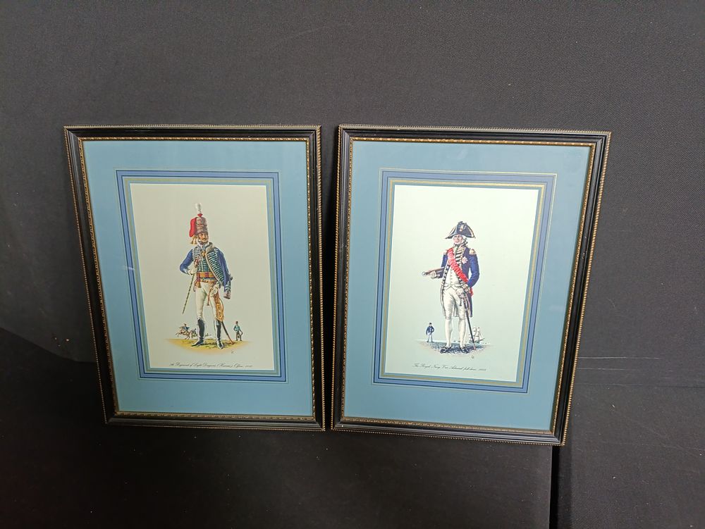 Lot 225: 2 prints of British military personnel in uniform....