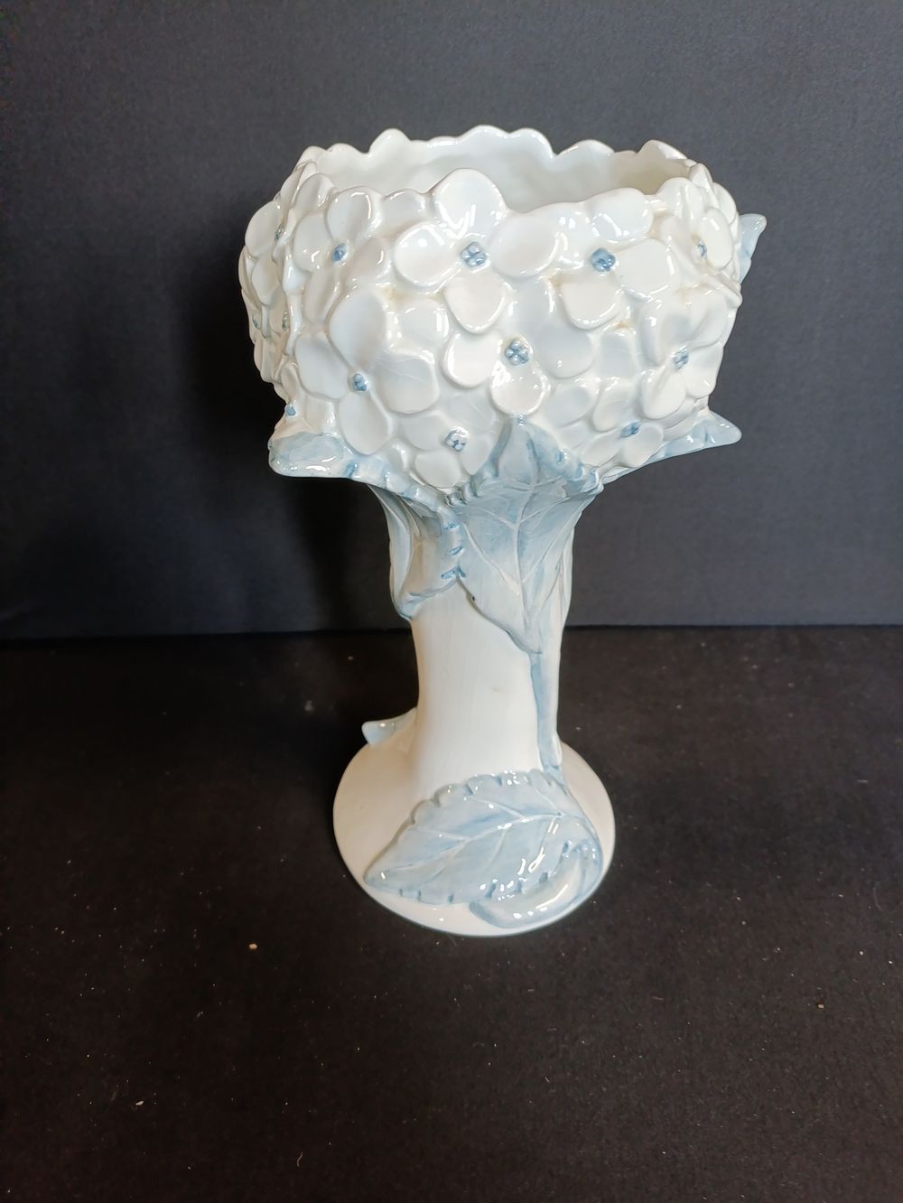 Lot 249: Blue and white Art Nouveau Italian Floral Vase...